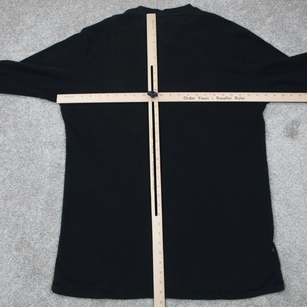 Rocawear Waffle Knit Shirt Adult 2XL XXL Black Long Sleeve Pullover‎ Crewneck